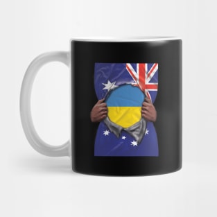 Ukraine Flag Australian Flag Ripped - Gift for Ukrainian From Ukraine Mug